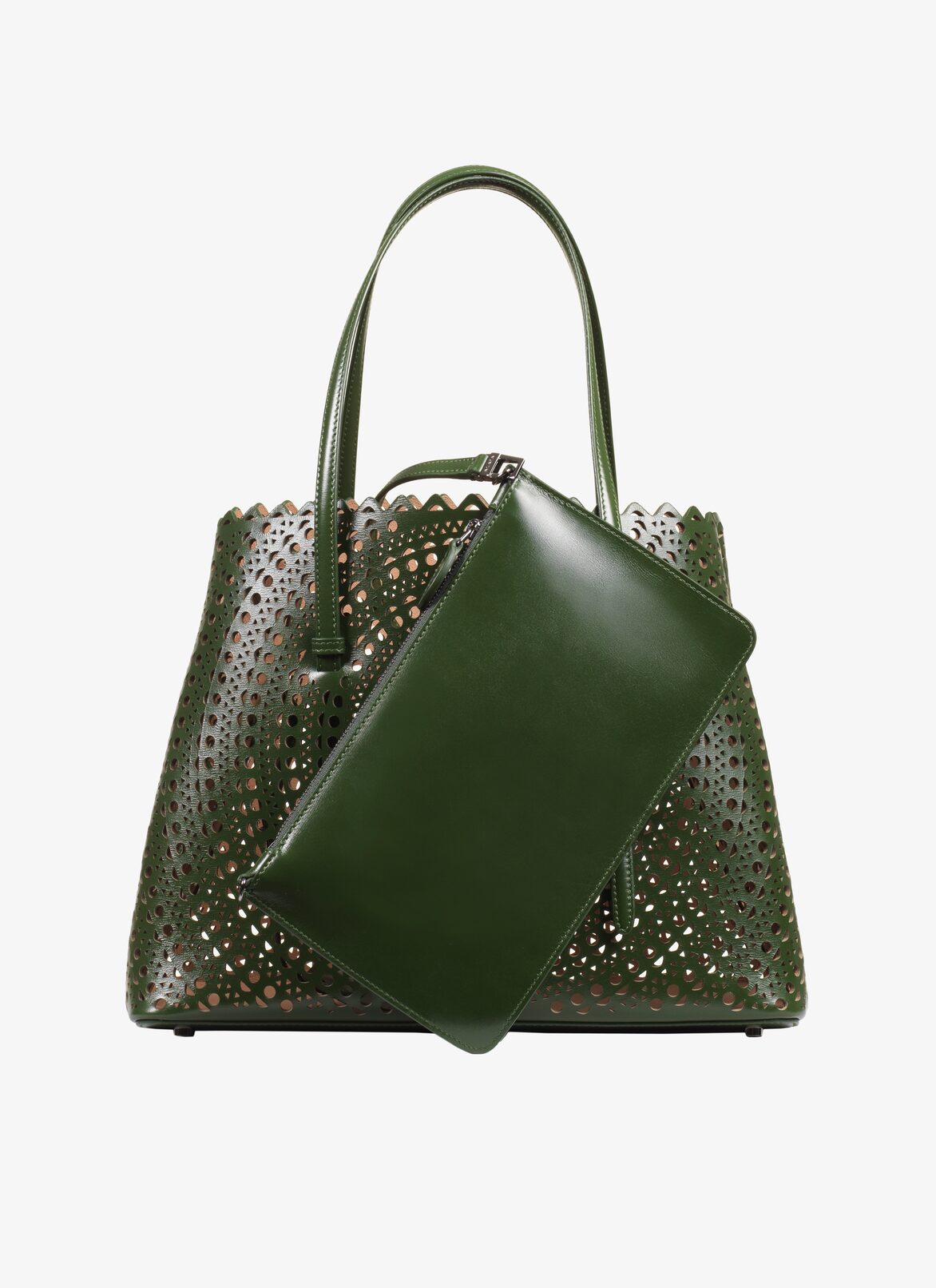 MINA MEDIUM CUIR LUX MINI NEW VIENNE MELESE ALAÏA GREEN  MINA MEDIUM CUIR LUX MINI NEW VIENNE MELESE